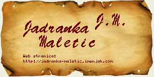 Jadranka Maletić vizit kartica